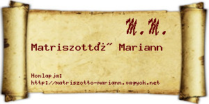 Matriszottó Mariann névjegykártya